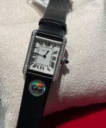 Cartier Tank Must 33.7*25.5mm 40 VVS Diamonds Blue Hands Diamond Bezel Watch